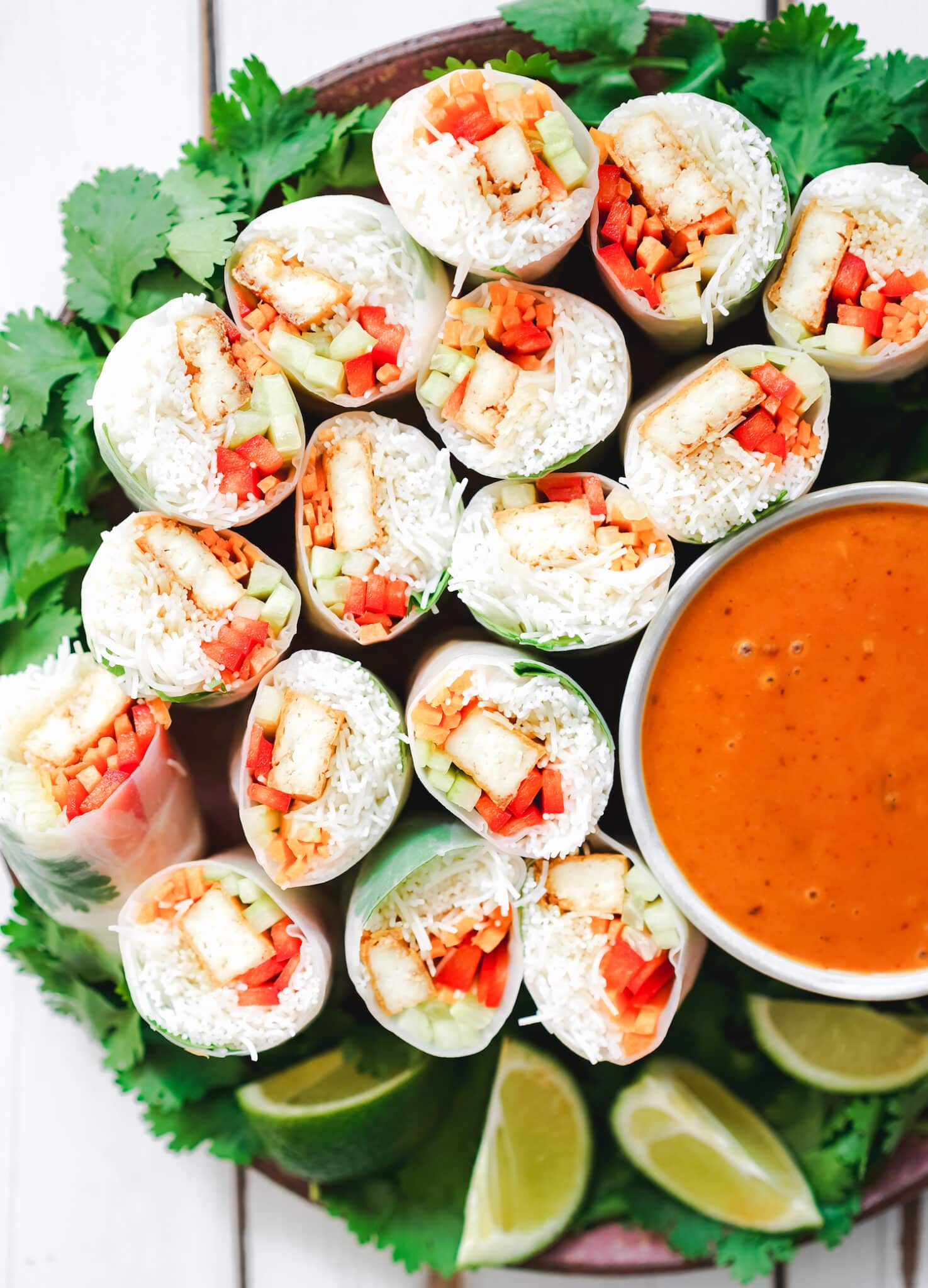 summer rolls with peanut butter dipping sauce